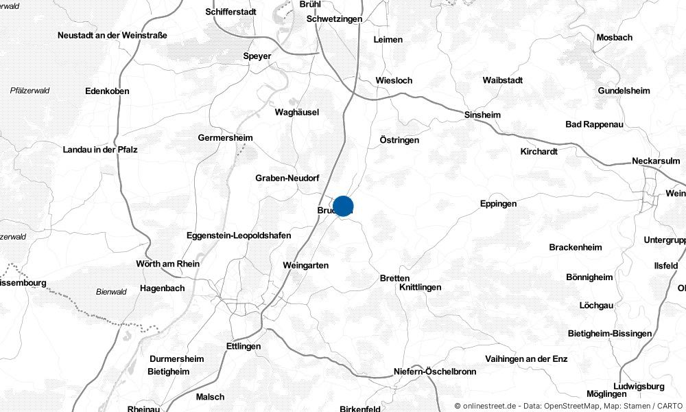 Karte: Wo liegt Bruchsal?