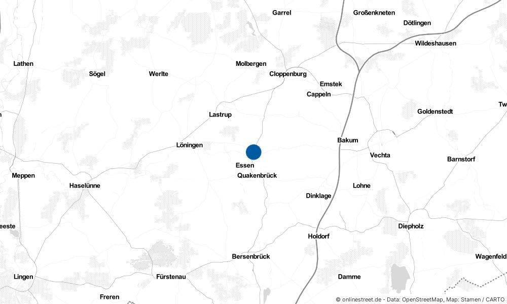 Karte: Wo liegt Essen (Oldenburg)?