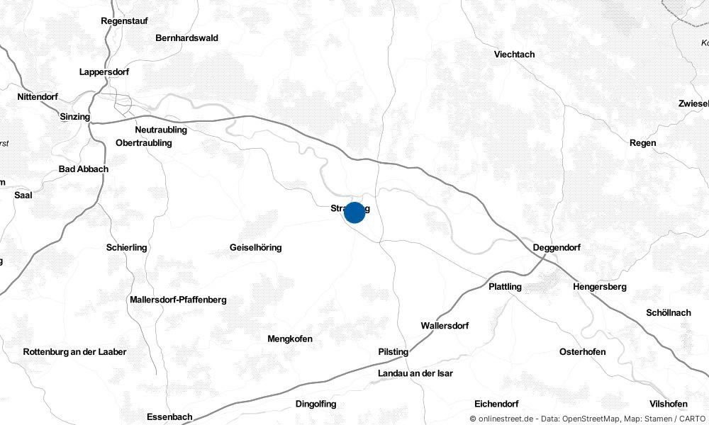 Karte: Wo liegt Straubing?