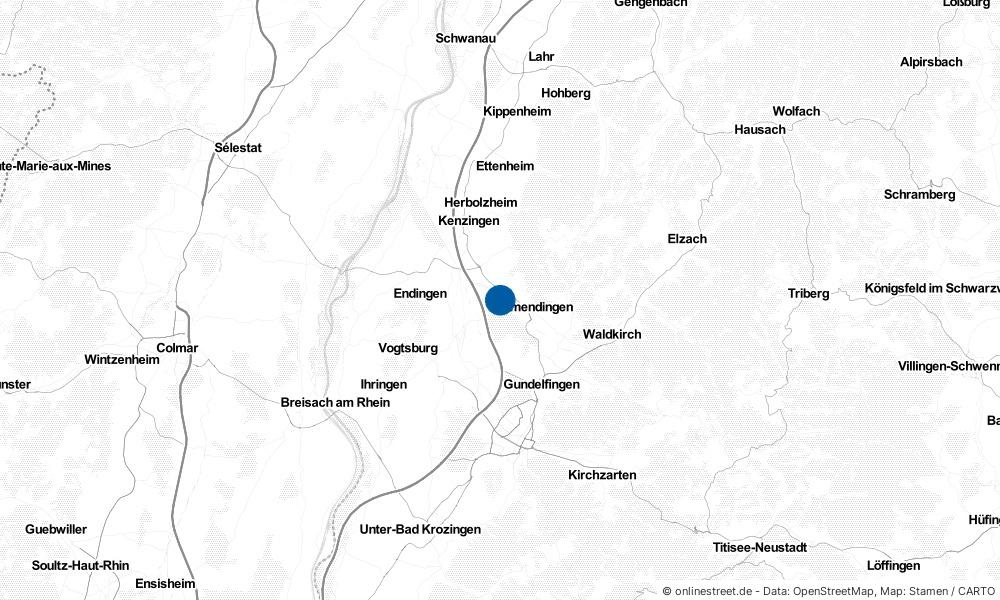 Karte: Wo liegt Teningen?