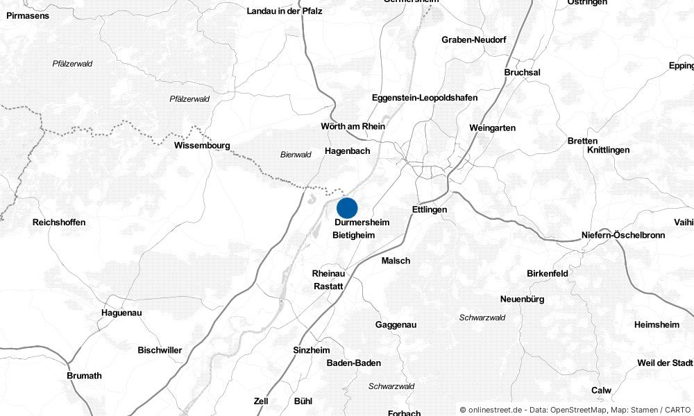 Karte: Wo liegt Au am Rhein?