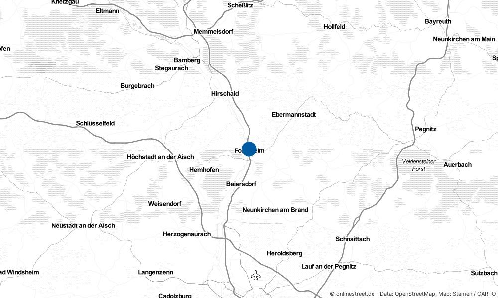Karte: Wo liegt Forchheim?