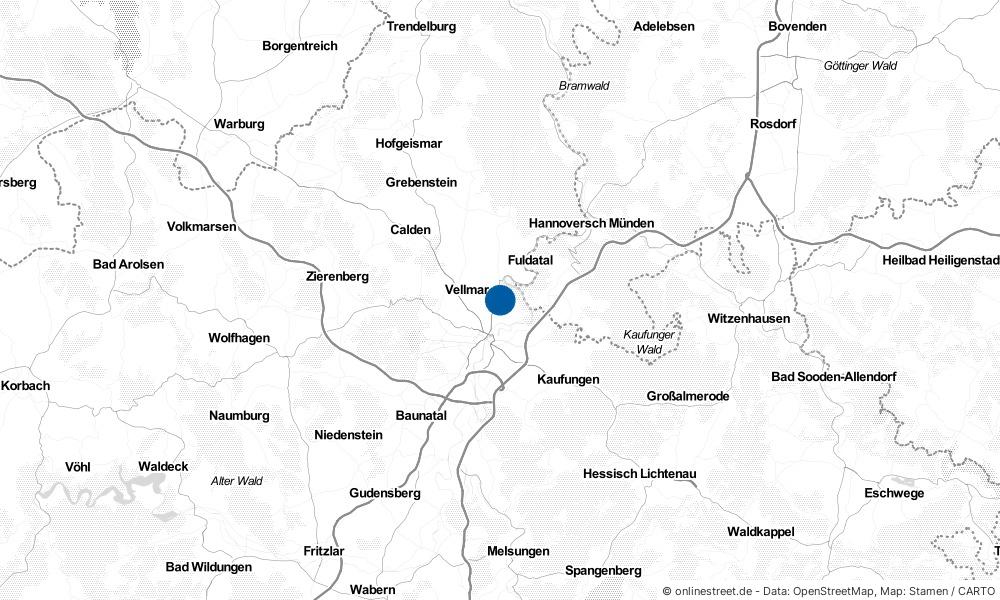 Karte: Wo liegt Fuldatal?