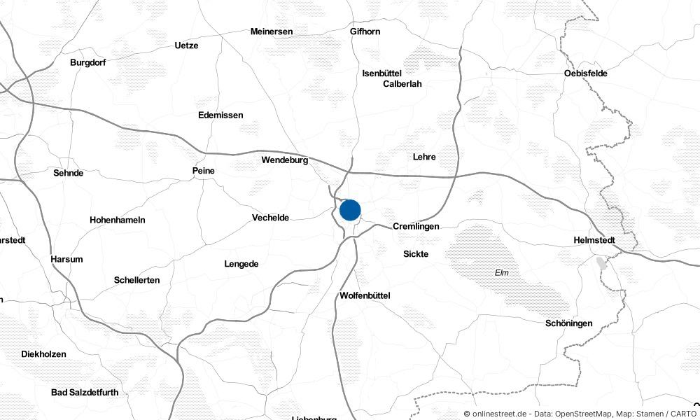 Karte: Wo liegt Braunschweig?