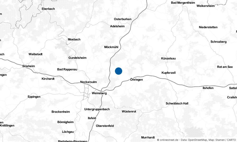 Karte: Wo liegt Hardthausen am Kocher?