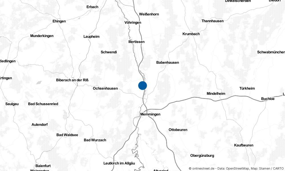 Karte: Wo liegt Kirchdorf an der Iller?