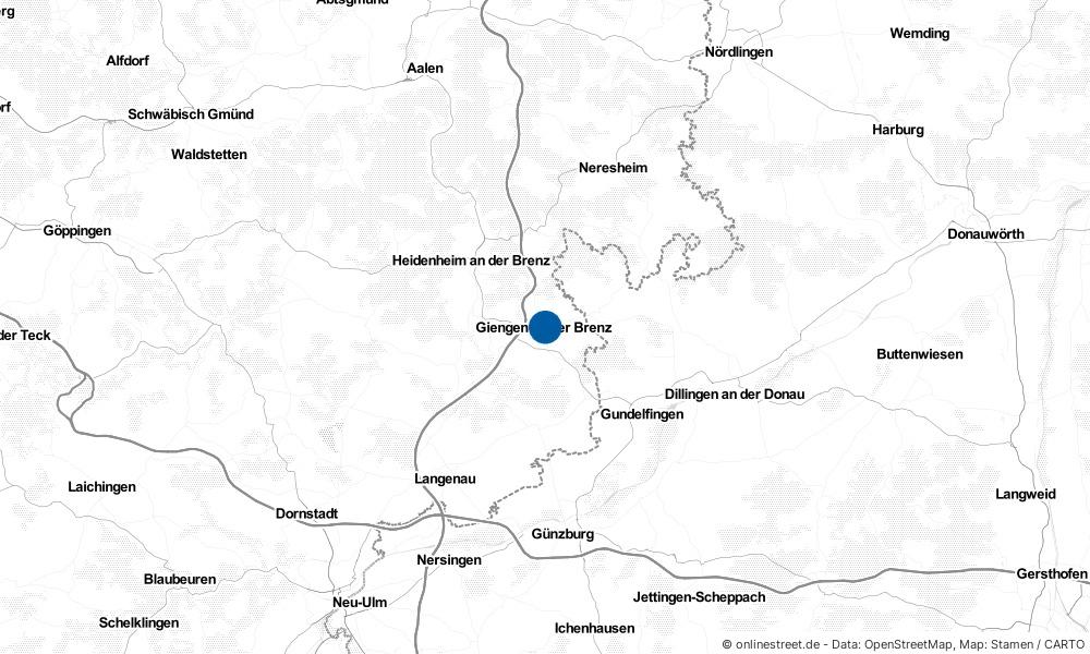 Karte: Wo liegt Giengen an der Brenz?