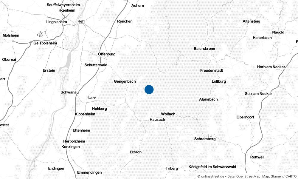 Karte: Wo liegt Oberharmersbach?