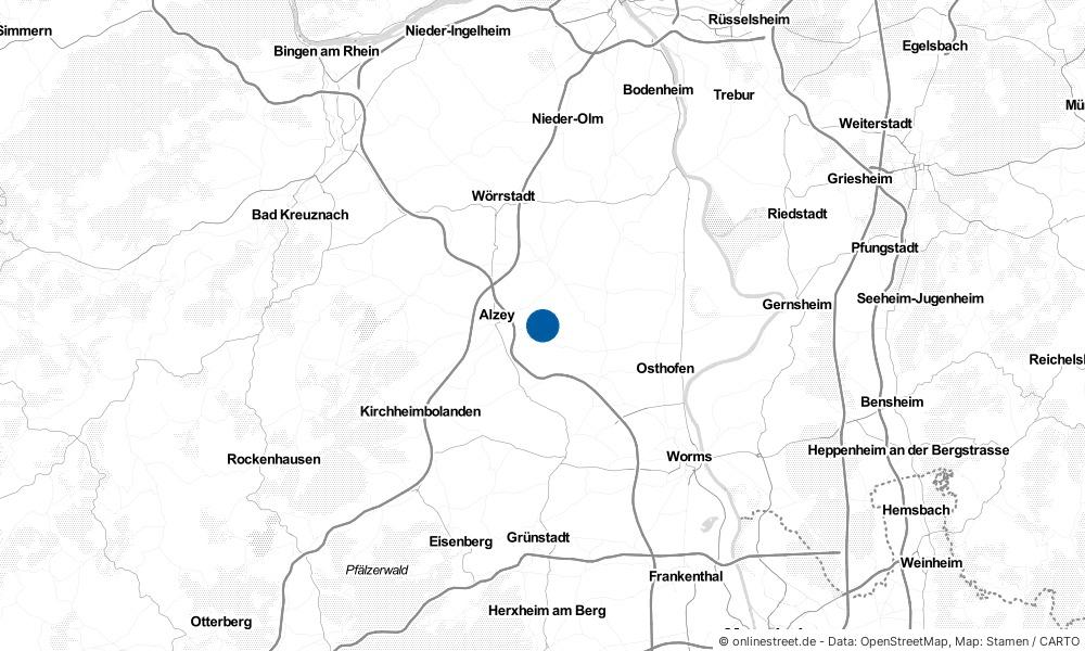 Karte: Wo liegt Gau-Heppenheim?