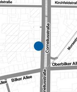 Vorschau: Karte von stadtmobil - Corneliustr. 101/ Ecke Bilker Allee