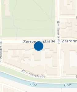 Vorschau: Karte von AOK Baden-Württemberg - KundenCenter Pforzheim