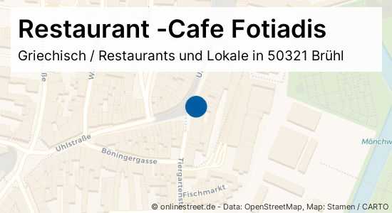 Restaurant Cafe Fotiadis Uhlstrasse In Bruhl Griechisch Restaurants Und Lokale