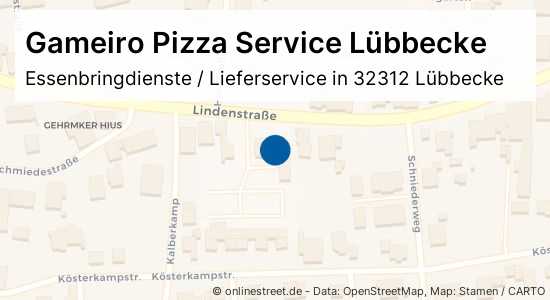 Gameiro Pizza Service Lubbecke Lindenstrasse In Lubbecke Gehlenbeck Essenbringdienste Lieferservice