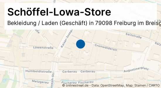 Terug, terug, terug deel spanning Zwaaien Schöffel-Lowa-Store Grünwälderstraße in Freiburg im Breisgau-Altstadt:  Bekleidung, Laden (Geschäft)