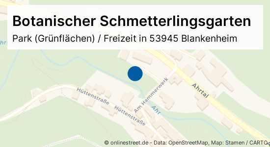 Botanischer Schmetterlingsgarten Hüttenstraße in BlankenheimAhrhütte
