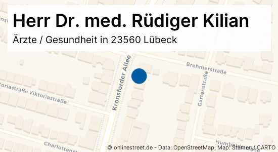 Herr Dr Med Rudiger Kilian Kronsforder Allee In Lubeck St Jurgen Arzte Gesundheit