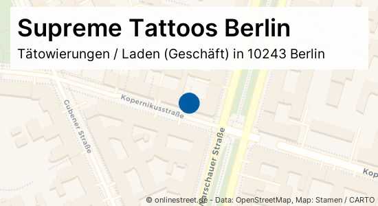 Supreme Tattoos Berlin Kopernikusstraße in BerlinFriedrichshain
