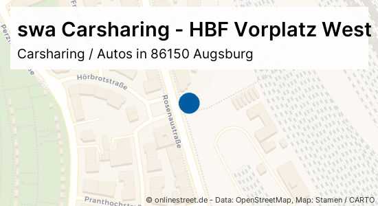 Swa Carsharing - HBF Vorplatz West Rosenaustraße In Augsburg-Innenstadt ...