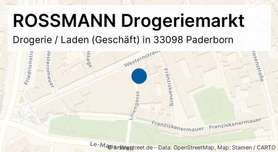 Rossmann Drogeriemarkt Liliengasse In Paderborn Kernstadt Drogeriewaren