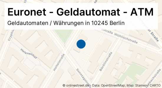 Geldautomat ATM Holteistraße in BerlinFriedrichshain