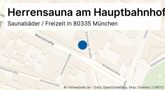 Herrensauna am Hauptbahnhof Dachauer Straße in MünchenMaxvorstadt