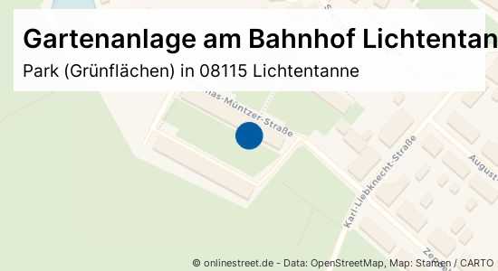 Gartenanlage am Bahnhof Lichtentanne e.V. ThomasMüntzerStraße in