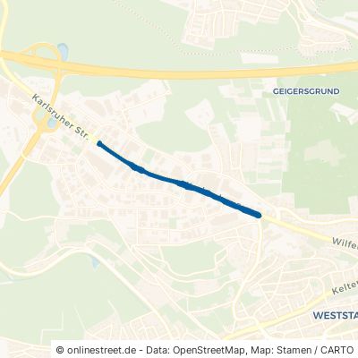 Karlsruher Straße Pforzheim Wilferdinger Höhe 