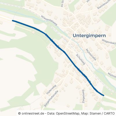 Landstraße Neckarbischofsheim Untergimpern 
