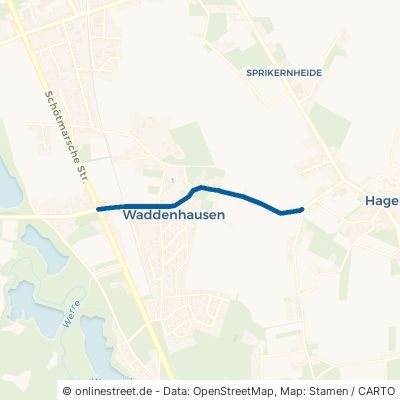 Waddenhauser Straße Lage Waddenhausen 