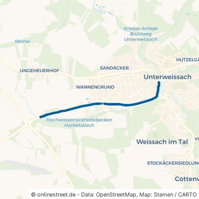 Stuttgarter Straße Weissach im Tal Unterweissach 