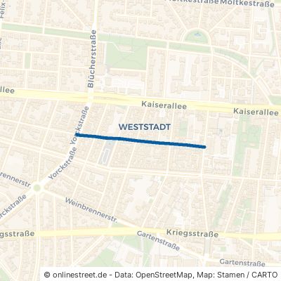 Goethestraße Karlsruhe Weststadt Südlicher Teil 