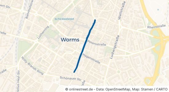 Römerstraße Worms Innenstadt 