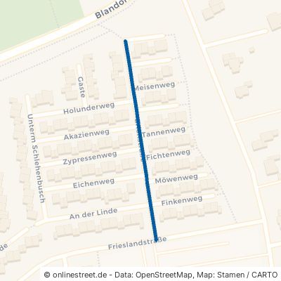 Erlenstraße Hage Blandorf-Wichte 