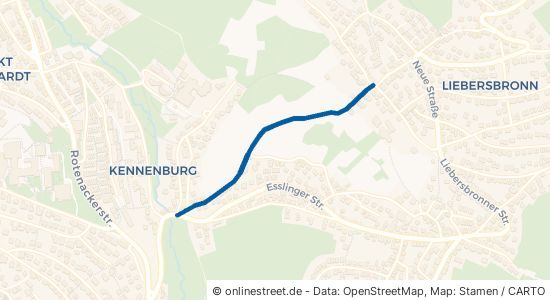 Pfauenbergsteige Esslingen am Neckar Liebersbronn 