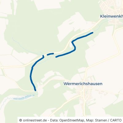 Rad-/Wanderweg Kleinwenkheim-Wannigsmühle 97702 Münnerstadt Wermerichshausen 