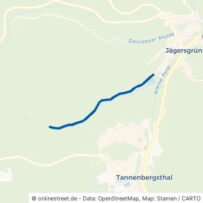 Thierbachweg Muldenhammer Tannenbergsthal 