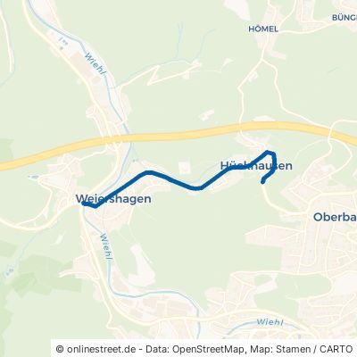 Hückhausener Straße Wiehl Weiershagen 