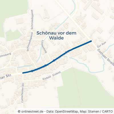 Ortsstraße Leinatal Schönau vor dem Walde 