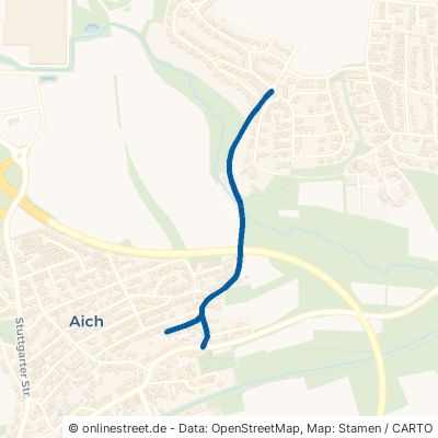 Straße zur Rudolfshöhe Aichtal Aich 