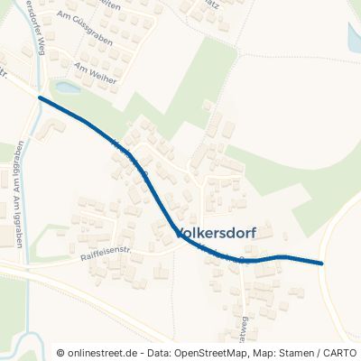 Kreisstraße Sachsen bei Ansbach Volkersdorf 