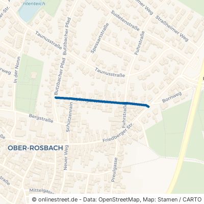 Hopfengartenstraße Rosbach vor der Höhe Ober-Rosbach 