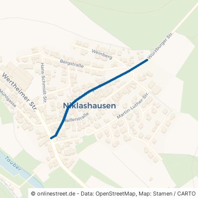 Würzburger Straße Werbach Niklashausen 