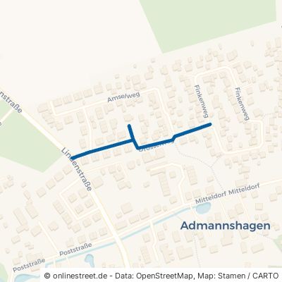 Drosselweg Admannshagen-Bargeshagen Admannshagen 
