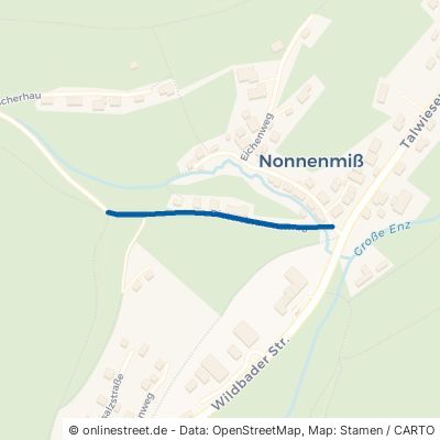 Dietersbrunnenweg Enzklösterle Nonnenmiß 
