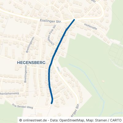 Oberesslinger Straße Esslingen am Neckar Hegensberg 