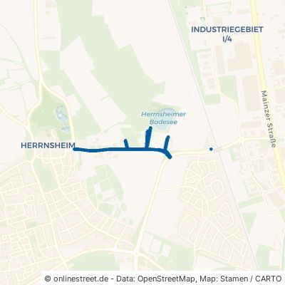 Fahrweg Worms Herrnsheim 