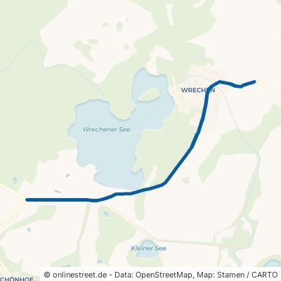 Wrechener Straße Feldberger Seenlandschaft Wrechen 