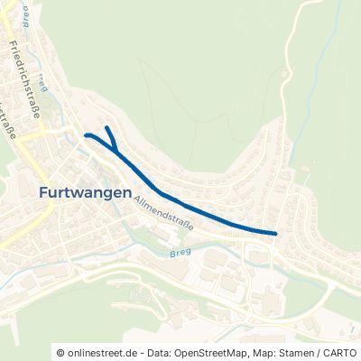 Sommerbergstraße Furtwangen im Schwarzwald Stadtgebiet 