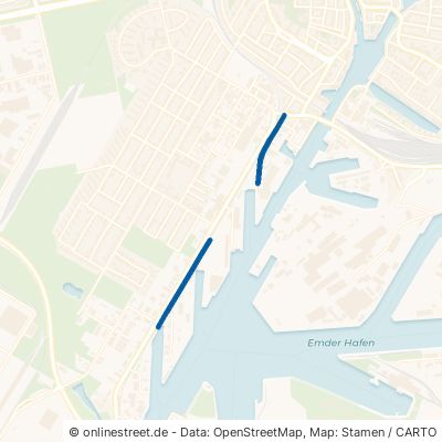 Zu den Hafenbecken Emden Port Arthur/Transvaal 