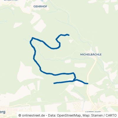 Grenzweg Fichtenberg Michelbächle 